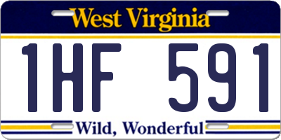WV license plate 1HF591