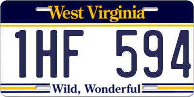 WV license plate 1HF594