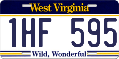 WV license plate 1HF595