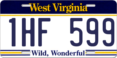 WV license plate 1HF599