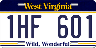 WV license plate 1HF601