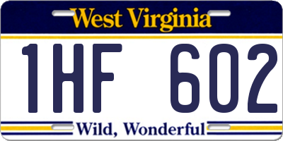 WV license plate 1HF602