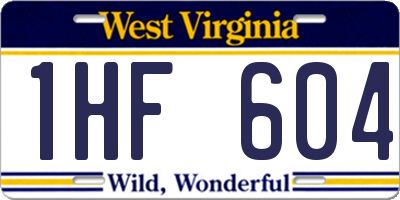WV license plate 1HF604