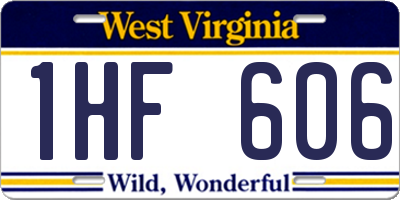 WV license plate 1HF606