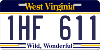 WV license plate 1HF611