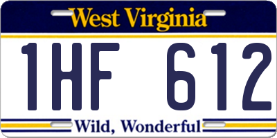 WV license plate 1HF612