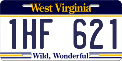 WV license plate 1HF621