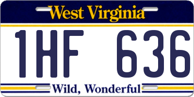 WV license plate 1HF636
