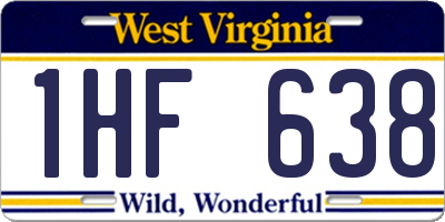WV license plate 1HF638