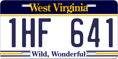 WV license plate 1HF641