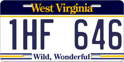 WV license plate 1HF646