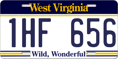 WV license plate 1HF656