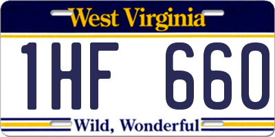 WV license plate 1HF660