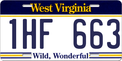 WV license plate 1HF663