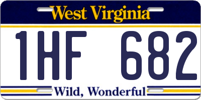 WV license plate 1HF682