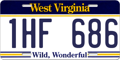 WV license plate 1HF686