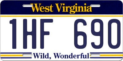 WV license plate 1HF690