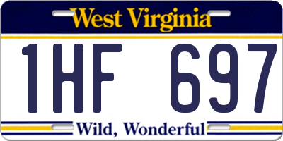 WV license plate 1HF697