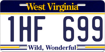 WV license plate 1HF699
