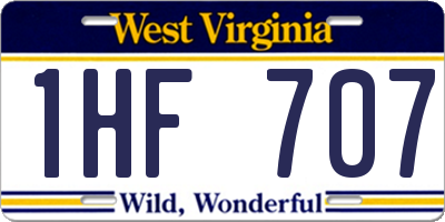 WV license plate 1HF707
