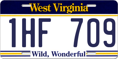WV license plate 1HF709