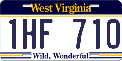 WV license plate 1HF710