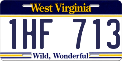 WV license plate 1HF713