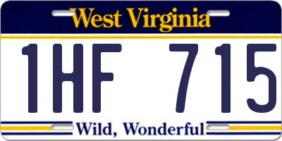 WV license plate 1HF715