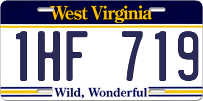 WV license plate 1HF719
