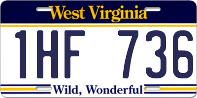 WV license plate 1HF736