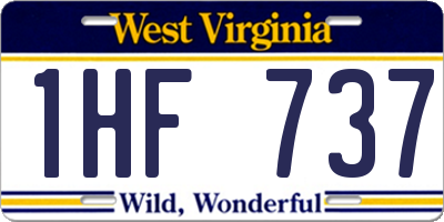 WV license plate 1HF737
