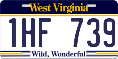 WV license plate 1HF739