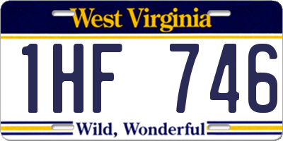 WV license plate 1HF746