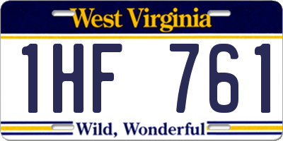 WV license plate 1HF761