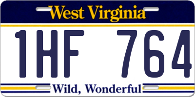 WV license plate 1HF764
