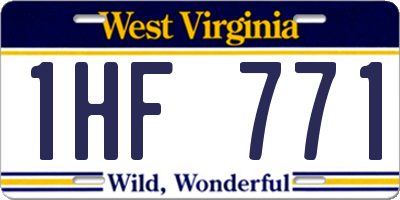 WV license plate 1HF771