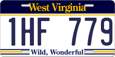 WV license plate 1HF779