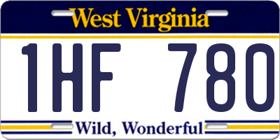 WV license plate 1HF780