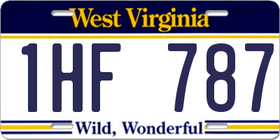 WV license plate 1HF787