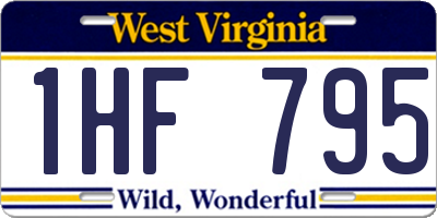WV license plate 1HF795