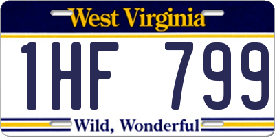 WV license plate 1HF799
