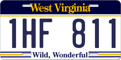 WV license plate 1HF811