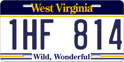 WV license plate 1HF814