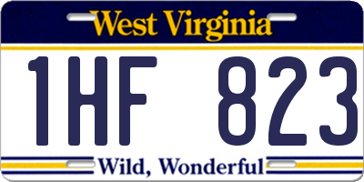 WV license plate 1HF823