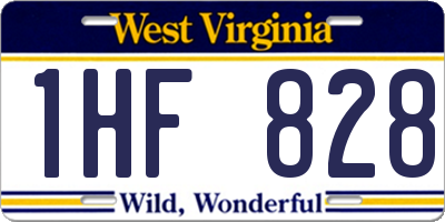 WV license plate 1HF828