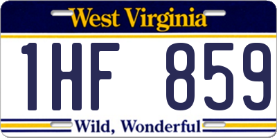 WV license plate 1HF859