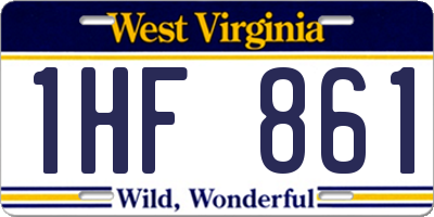 WV license plate 1HF861