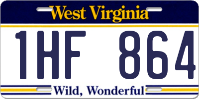WV license plate 1HF864