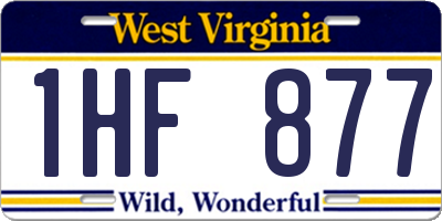 WV license plate 1HF877