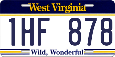 WV license plate 1HF878